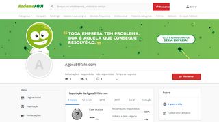 
                            9. AgoraEUfalo.com - Reclame Aqui