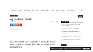 
                            9. Agos Area Clienti: PEC e Altro, Filiali e Internet, i ...