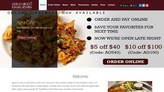 
                            6. Agra Cafe Cuisine of India (Official) - Los Angeles | Order Online