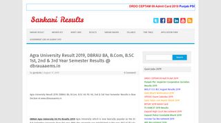 
                            7. Agra University Result 2019, DBRAU BA, B.Com, B.SC 1st ...