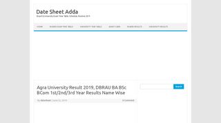 
                            6. Agra University Result 2019, DBRAU BA BSc BCom 1st/2nd/3rd ...