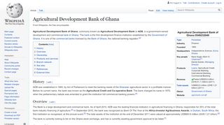 
                            6. Agricultural Development Bank of Ghana - Wikipedia