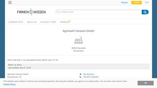 
                            4. Agrimarkt Versand GmbH, Ebensfeld - Credit Report