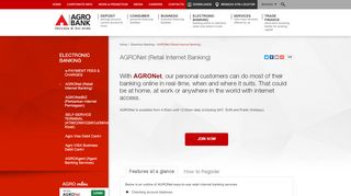 
                            4. AGRONet (Retail Internet Banking) – Agrobank