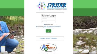 
                            3. AgTerra Technologies: Strider Login Page