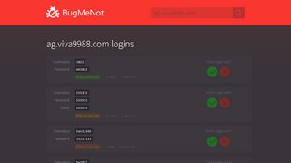 
                            9. ag.viva9988.com passwords - BugMeNot