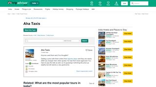 
                            5. Aha Taxis (66 REPLIES) - India Forum - TripAdvisor