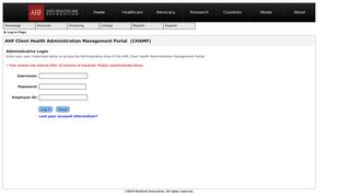 
                            5. AHF Client Health Administration Management Portal