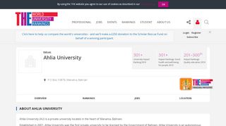 
                            6. Ahlia University World University Rankings | THE