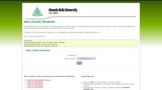 
                            1. Ahmadu Bello University - ABU Registration Portal