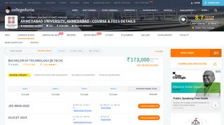 
                            6. Ahmedabad University, Ahmedabad Courses & Fees 2019-2020