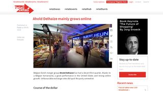 
                            2. Ahold Delhaize mainly grows online | RetailDetail