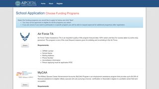 
                            5. AI Portal - School Application - aiportal.us.af.mil