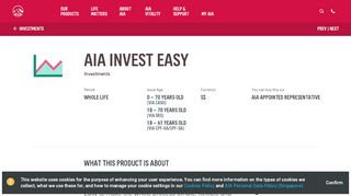 
                            8. AIA Invest Easy – Investment Plan | AIA Singapore