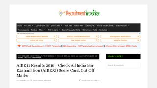 
                            6. AIBE 11 Results 2018 | All India Bar Examination …