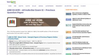 
                            7. AIBE XII 2018 – All India Bar Exam 12 – Previous Question ...