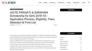 
                            8. AICTE PRAGATI & SAKSHAM Scholarship for Girls 2018-19 ...