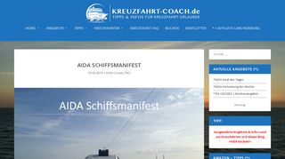 
                            8. AIDA Schiffsmanifest - Kurz erklärt - Kreuzfahrt …