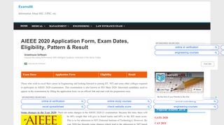 
                            9. AIEEE 2020 Application Form, Exam Dates, …