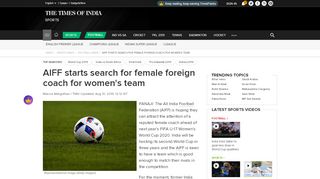 
                            9. AIFF starts search for female foreign coach for …