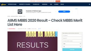 
                            5. AIIMS MBBS 2020 Result - Check MBBS Merit List Here ...