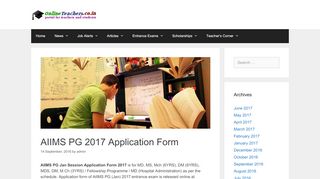 
                            7. AIIMS PG 2017 Application Form | Admissions, …