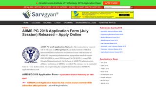 
                            6. AIIMS PG 2018 Application Form (July Session) …