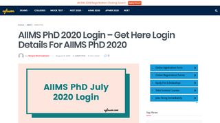 
                            10. AIIMS PhD 2018 Login – Get Here Login Details For AIIMS ...