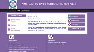 
                            3. AIIMS, Raipur - NURSING OFFICER (STAFF NURSE GRADE-II)