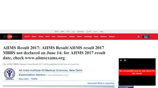 
                            5. AIIMS Result 2017: AIIMS Result/AIIMS result …