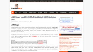 
                            11. AIIMS Student Login 2018-19 B.Sc/M.Sc/M.Biotech …