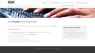 
                            7. AIM | AIM ProviderPortal Registration