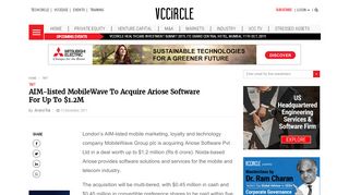 
                            7. AIM-listed MobileWave To Acquire Ariose Software For Up To $1.2M ...