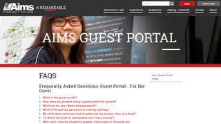 
                            3. Aims Guest Portal: FAQs - Aims Community College