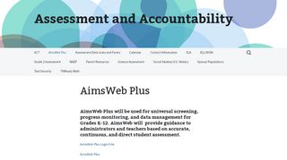 
                            7. AimsWeb Plus | Assessment and Accountability