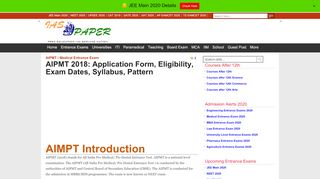 
                            1. AIPMT 2018: Application Form, Eligibility, Exam …