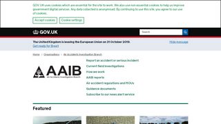 
                            5. Air Accidents Investigation Branch - GOV.UK