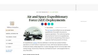 
                            8. Air and Space Expeditionary Force (AEF) Deployments