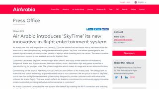 
                            9. Air Arabia introduces ‘SkyTime’ its new innovative in ...