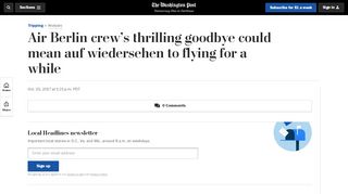 
                            2. Air Berlin crew's thrilling goodbye could mean auf ...