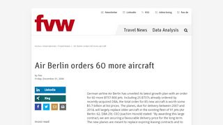 
                            9. Air Berlin orders 60 more aircraft - fvw.de