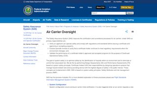 
                            7. Air Carrier Oversight - FAA