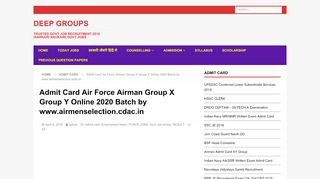 
                            1. Air Force Airman Group X Group Y Online 2020 Batch by www ...