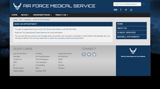 
                            9. Air Force Medical Service > MTF > Maxwell > Make An ...