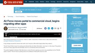 
                            7. Air Force moves portal to commercial cloud, begins migrating other apps