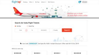 
                            8. Air India Flight Tickets - flightxp.com