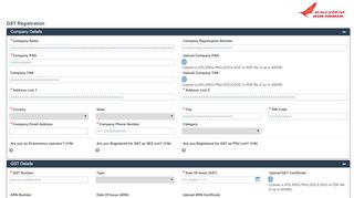 
                            5. Air India GST Portal - Register GST Account