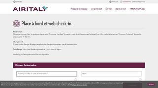 
                            1. Air Italy - Place à bord et web check-in.