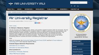 
                            6. Air University Registrar > Air University (AU) > Air University Registrar