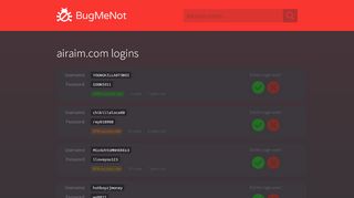 
                            5. airaim.com passwords - BugMeNot